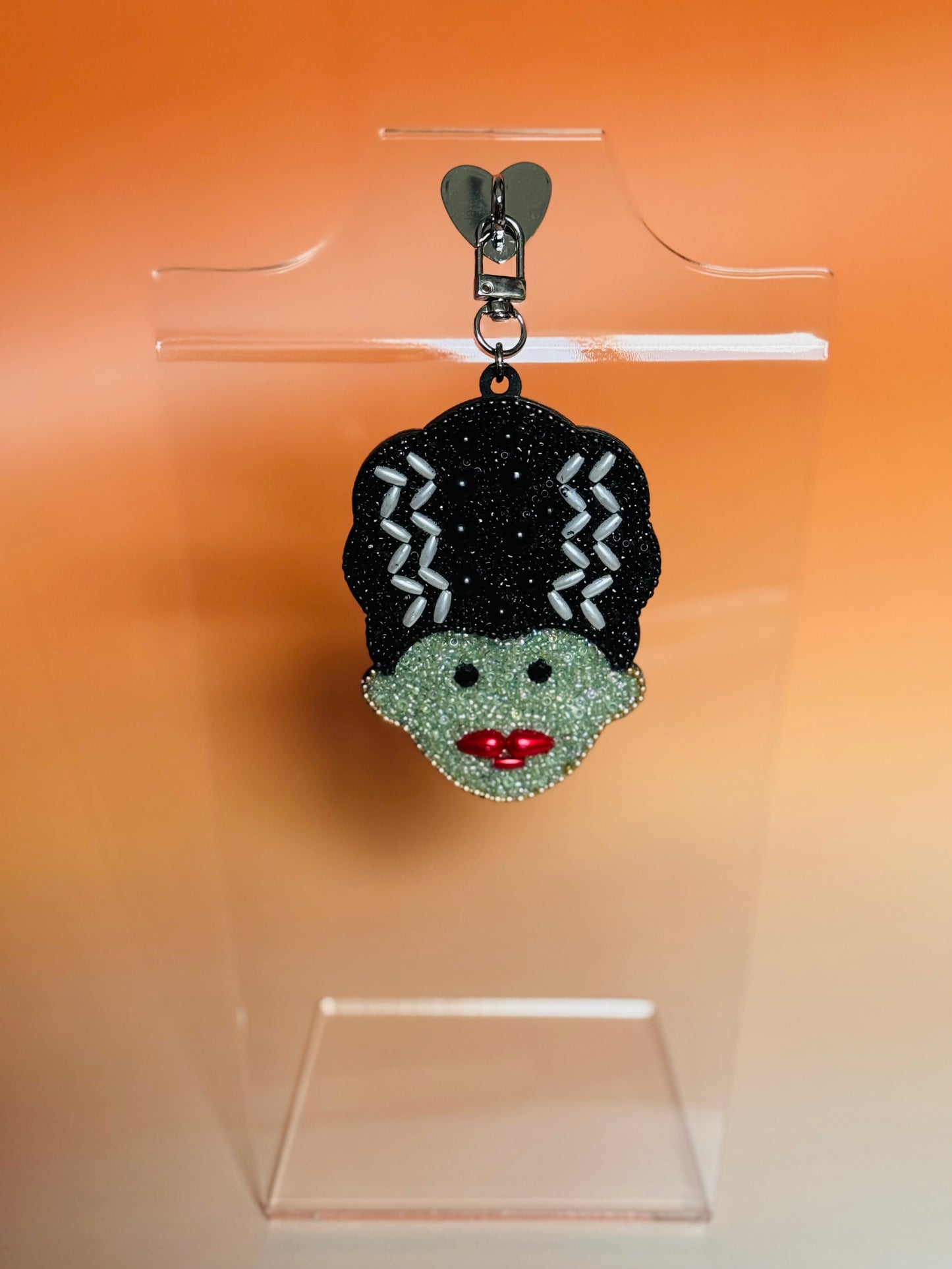 Frankenstein Bride Beaded Bag Charm