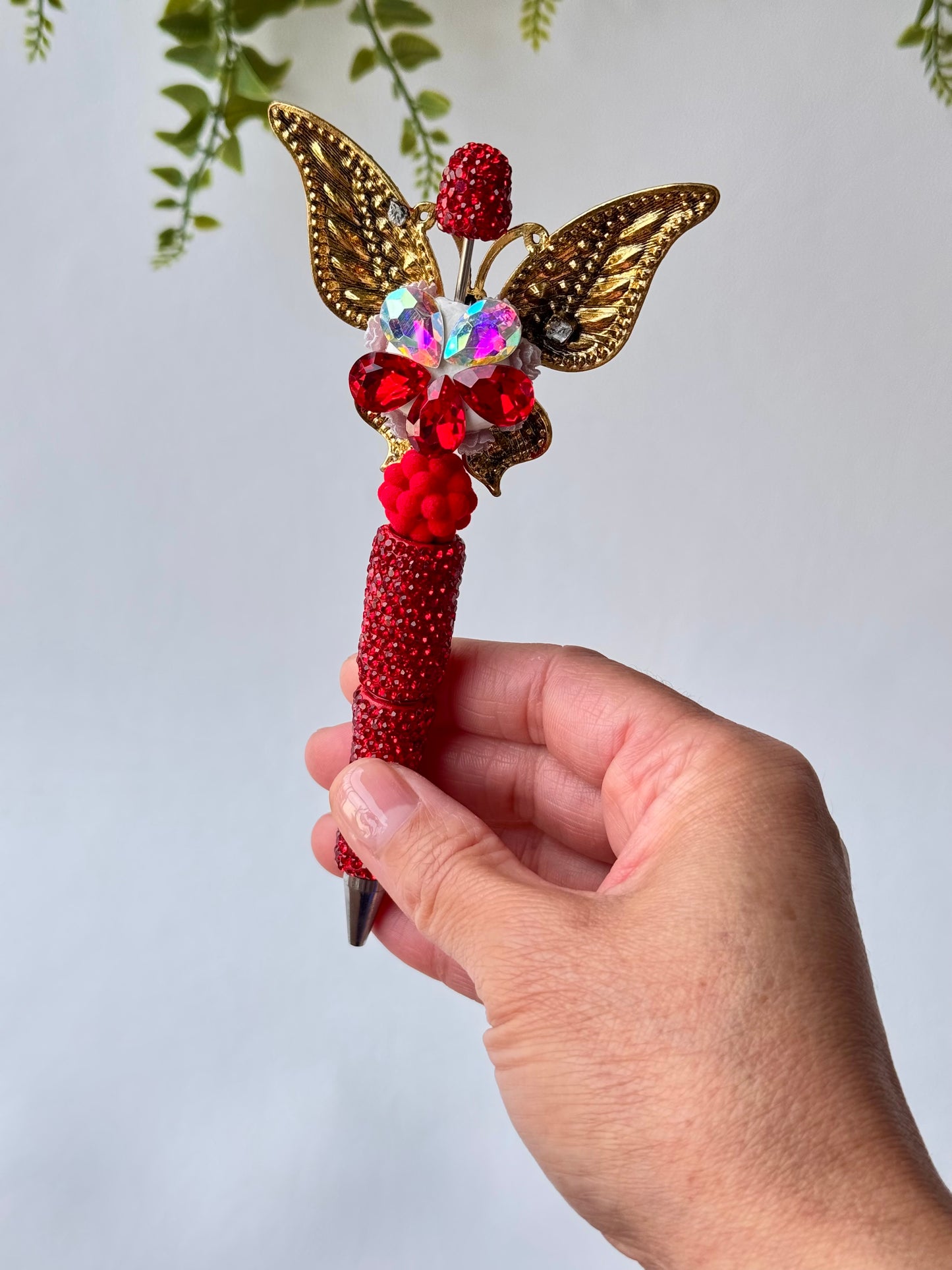 Scarlet Butterfly Crystal Pen
