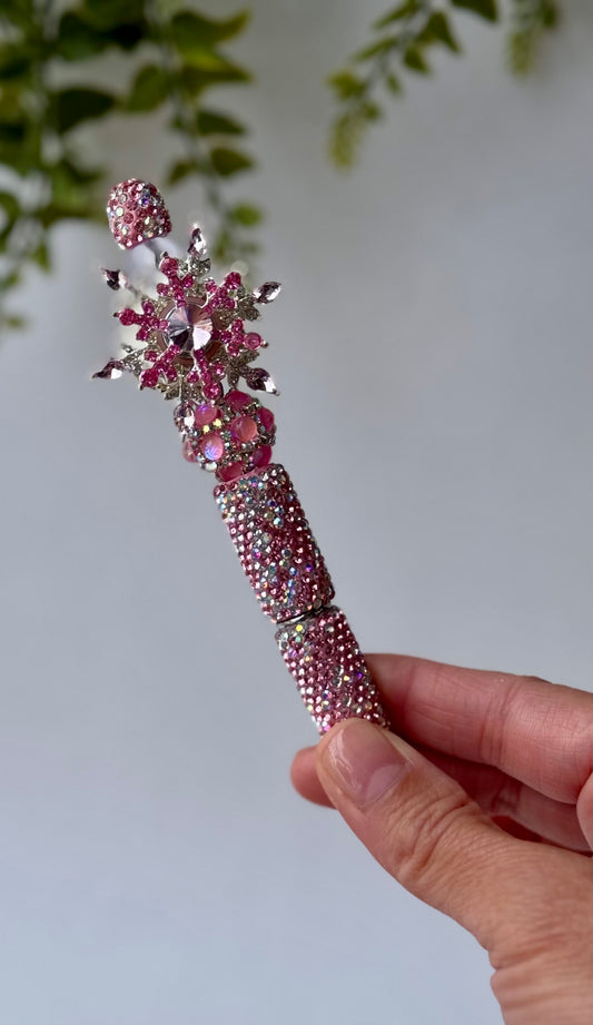 Pink Snowflake Crystal Pen