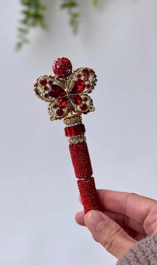 Royal Red Butterfly Jewel Pen