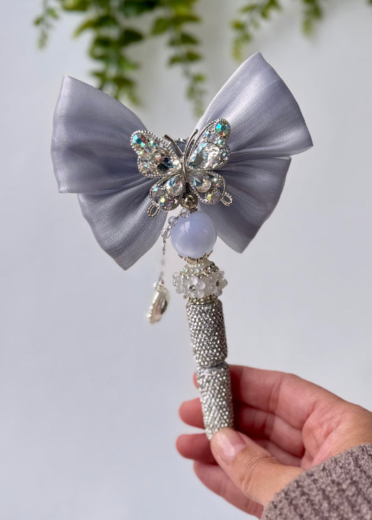 Silver Butterfly Bow Rhinestone Pen – Elegant Crystal Bling Pen for Wedding or Office Gifts
