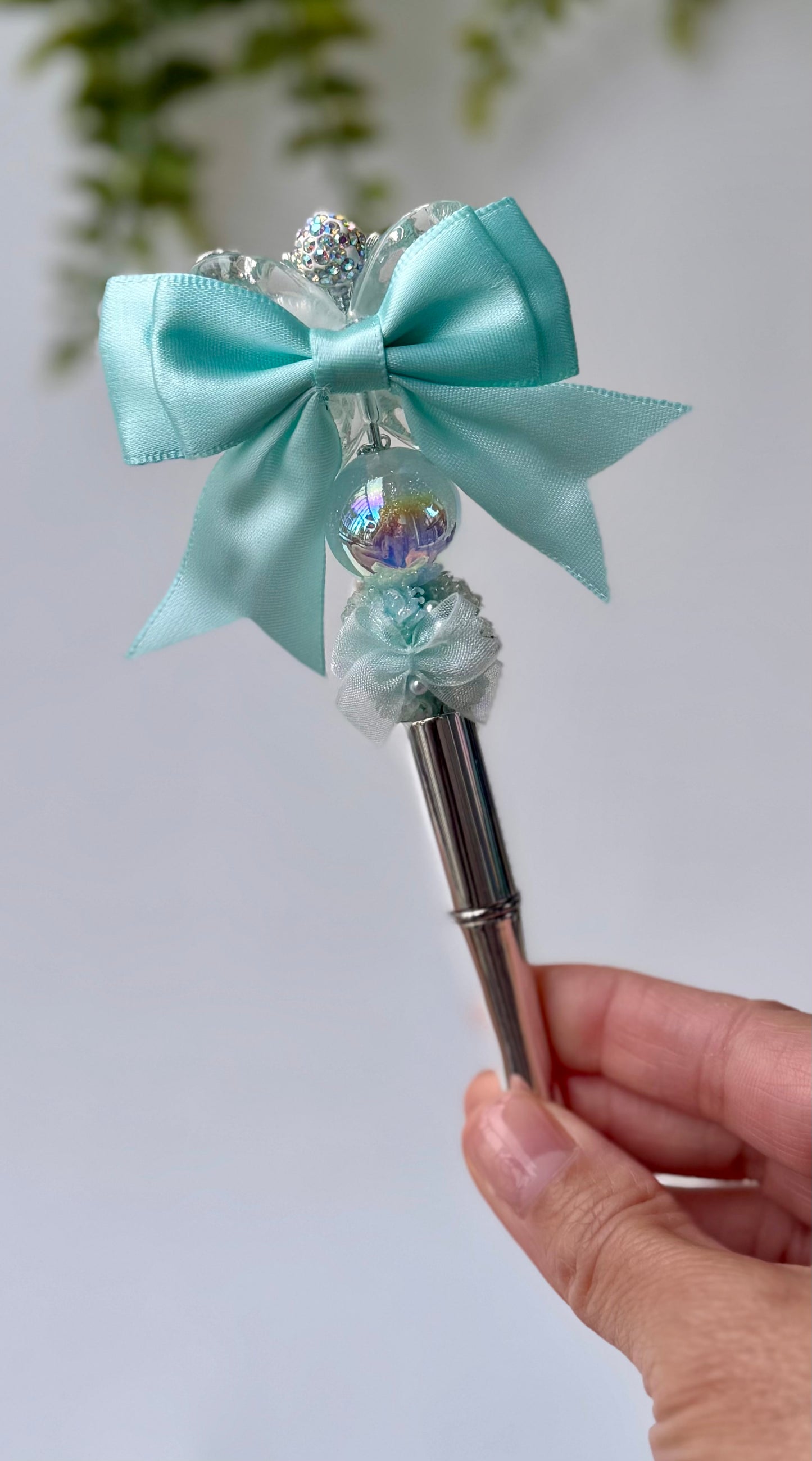 Tiffany & Co. Inspired Butterfly Rhinestone Pen – Elegant Crystal Bling Writing Pen with Satin Bow