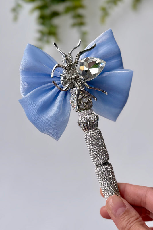 Silver Spider Crystal Rhinestone Pen – Unique Gothic Glam Pen with Bow for Collectors & Stationery Fans