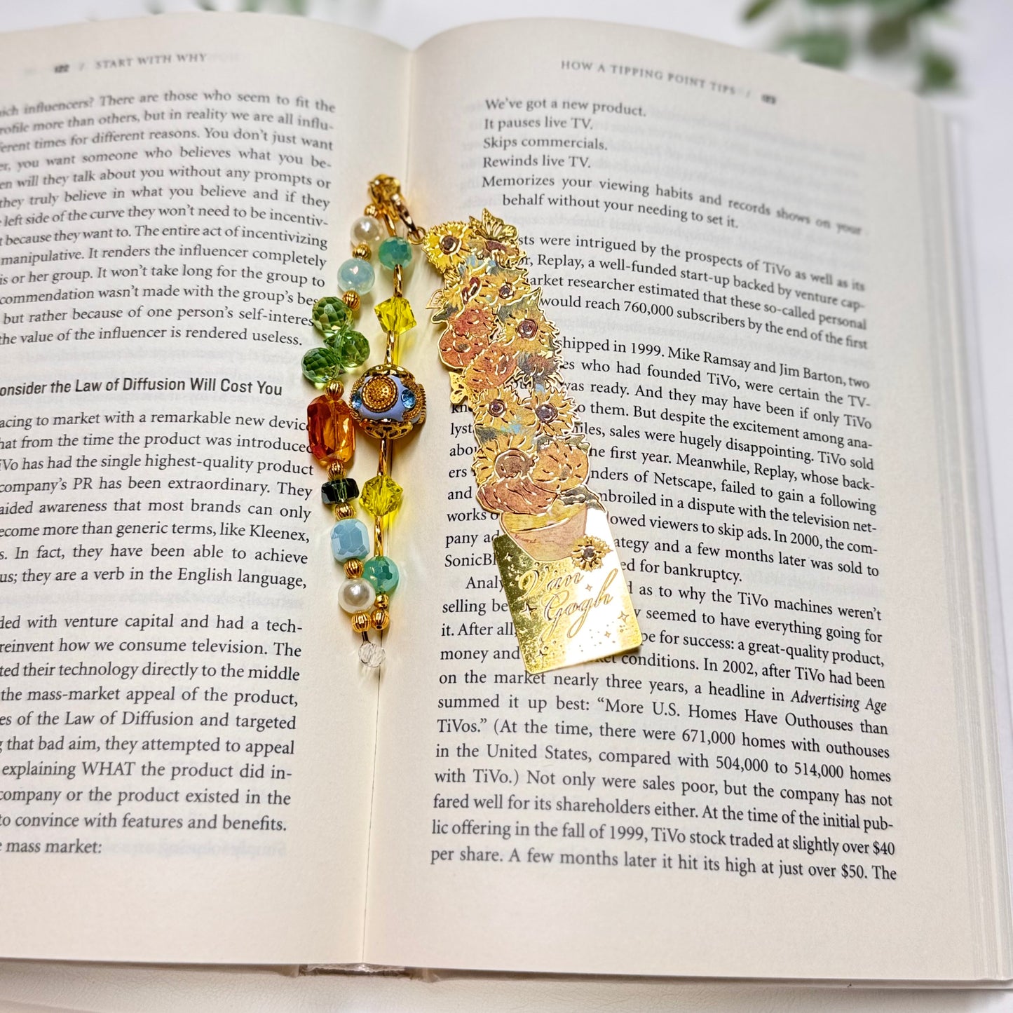 Van Gogh Sunflowers Cut-Out Bookmark