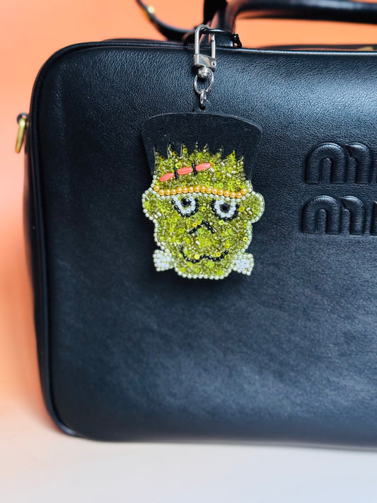Frankenstein Beaded Bag Charm